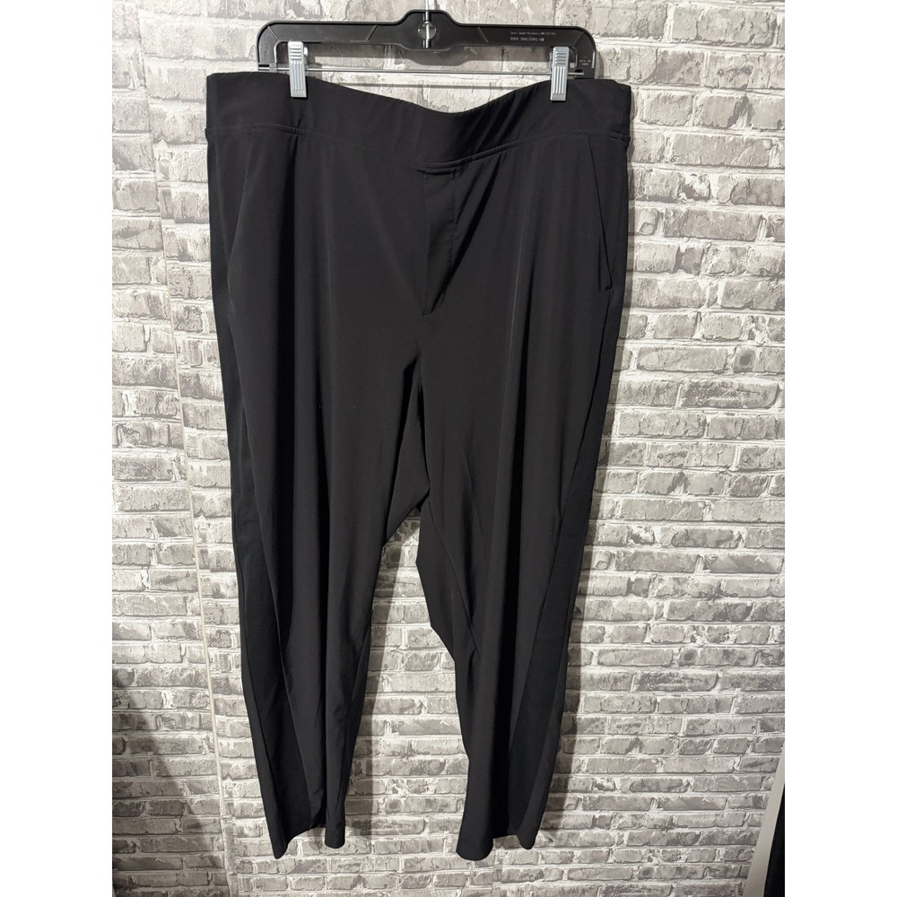 Athleta Black Hybrid Tapered Trousers Elastic Back Mesh Panel Pants Womens 18